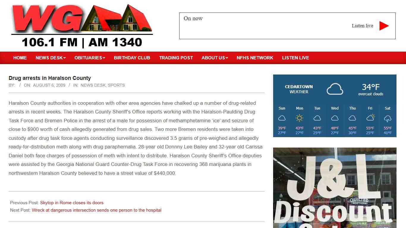 Drug arrests in Haralson County | WGAA Radio